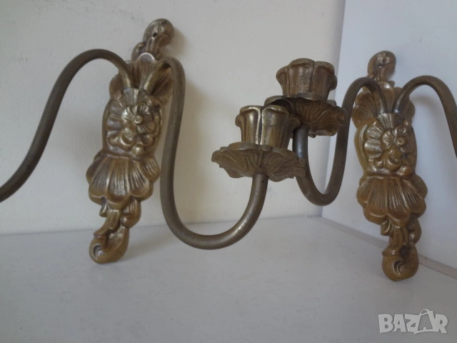 2 бр. бронзови свещника, снимка 4 - Антикварни и старинни предмети - 53528513