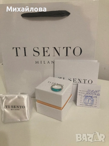 Италиански сребърен пръстен Ti Sento, размер 62, нов, снимка 4 - Пръстени - 54020594