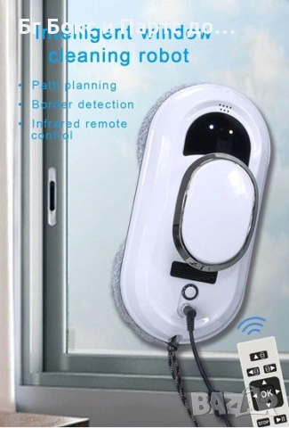 Робот за миене на прозорци робот с вакум за миене на прозорци, снимка 2 - Мопове, кофи, четки и метли - 54067550