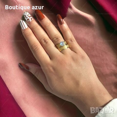 Красив дамски пръстен от неръждаема стомана с хубав блестящ камък, снимка 1 - Пръстени - 45470492