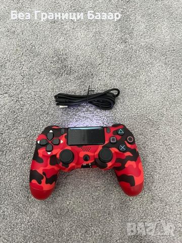 Нов Безжичен Контролер за PS4 Camo Червен Двойна Вибрация 6-оси Тъч, снимка 8 - Друга електроника - 45468733