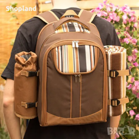 Висококачествена раница за пикник с комплект прибори за четири човека, снимка 3 - Къмпинг мебели - 50280193