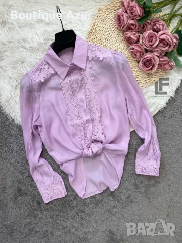 Риза с дантелен акцент