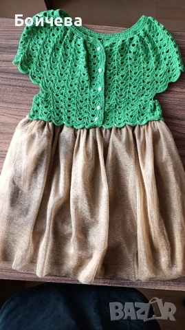 Детска кокетна рокля - ръчна изработка , снимка 6 - Детски рокли и поли - 52557057