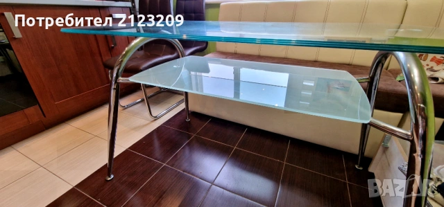 Стъклена трапезна маса с четири стола, снимка 9 - Маси - 53926993