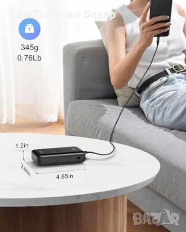 Нов Компактен Power Bank 20000mAh – Вградени кабели, Бързо зареждане, снимка 6 - Външни батерии - 49089360