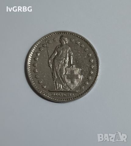 1 франк Швейцария 1980 1 франк 1980 Швейцария Швейцарска монета , снимка 4 - Нумизматика и бонистика - 46135266