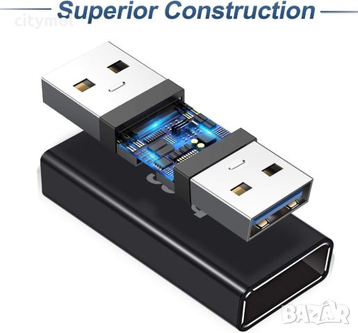 USB 3.0 женски към женски адаптер, съединител за свързване на два мъжки USB, снимка 6 - Кабели и адаптери - 45465221