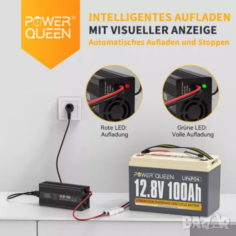 LiFePO4 акумулатор-12.8V 100Ah+зарядно 14.6V 20A-промо до 2025г, снимка 7 - Друга електроника - 47727596