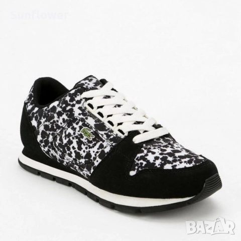 Дамски черно-бели маратонки Lacoste Live! с оригинален принт, размер 40 ЕU 40, UK7  Нови, снимка 3 - Маратонки - 51872384