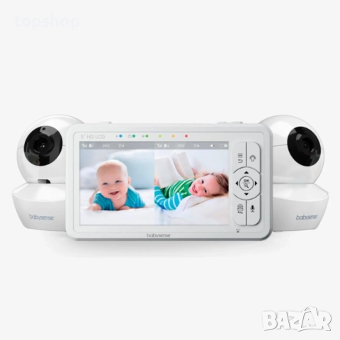Нов Babysense HD S2: бебефон с 2 камери, без Wi-Fi, разделяне на екрана за преглед на 2те камери ..., снимка 3 - Бебефони - 51897889