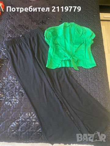 Дамски сет от панталон и късо сако, снимка 1 - Комплекти - 46426355