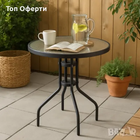 Maca Muhler 60xH74cm, стъклен плот, снимка 2 - Маси - 50355871