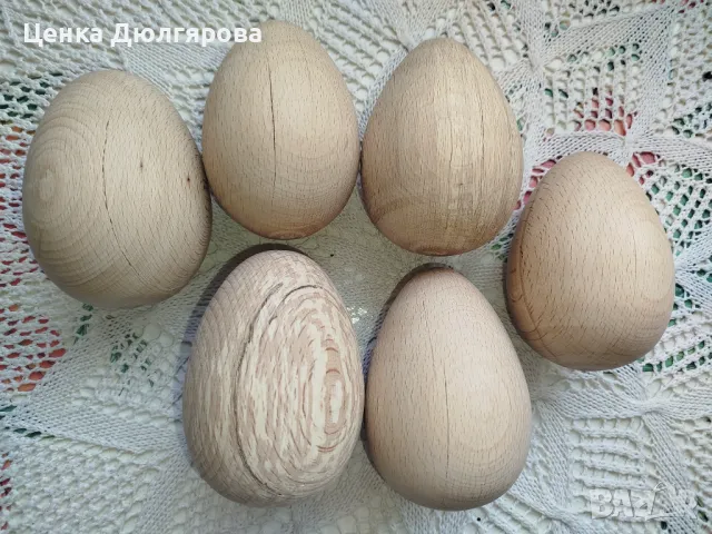 Големи дървени яйца със забележки, снимка 1