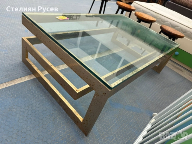 2609 стъклена холна маса / масичка -цена 200 лв или 102.26 евро смр стъклото е дебело 10мм -37 см ви, снимка 2 - Маси - 51847073