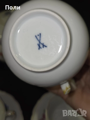 Сервиз за чай "Цветни букети" Meissen, 1930 г., снимка 9 - Антикварни и старинни предмети - 52211286