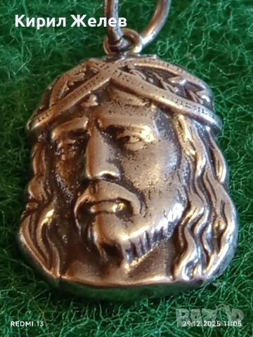 Сребърен медальон Исус Христос ювелирна изработка уникален дизайн 42726, снимка 4 - Колиета, медальони, синджири - 52925867