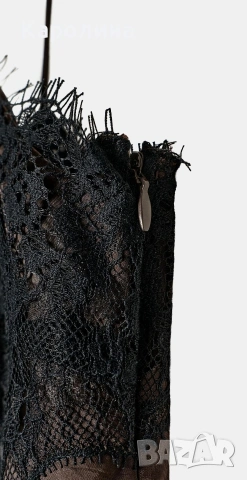 ЗАРА ,НОВА САТЕНЕНА АСИМЕТРИЧНА РОКЛЯ С ДАНТЕЛА ZW COLLECTlON , снимка 7 - Рокли - 53461569