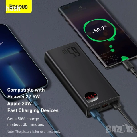 Външна батерия с 2xUSB-A и 1xUSB-C изходи и технология за бързо зареждане - Baseus Adaman Metal Digi, снимка 8 - Безжични зарядни - 53610613