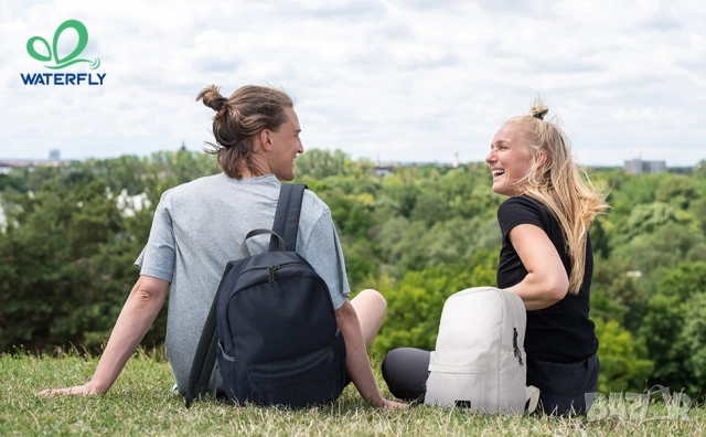 20L Класическа черна раница с отделение за лаптоп до 15.6 инча, WATERFLY, снимка 9 - Раници - 52384467