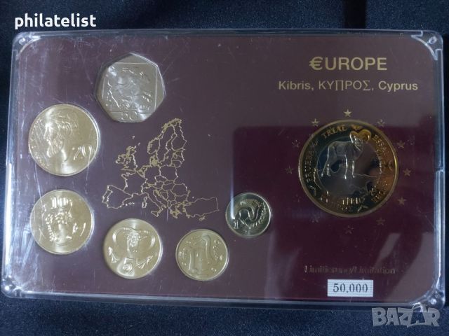 Комплектен сет - Кипър 2001-2003 , 6 монети + медал, снимка 1 - Нумизматика и бонистика - 46447722