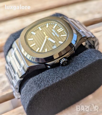 Мъжки часовник Patek Philippe Nautilus Black с автоматичен механизъм, снимка 3 - Мъжки - 46362877