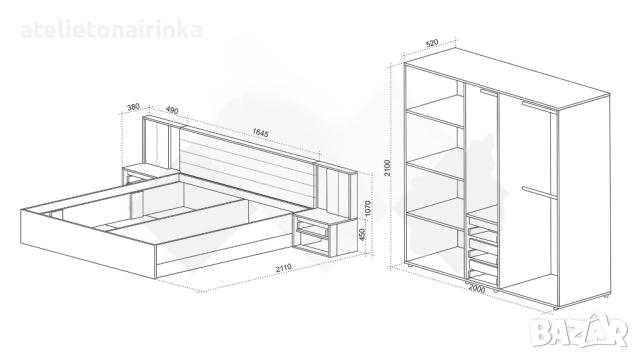 Спален комплект Нарди, снимка 2 - Спални и легла - 53683122