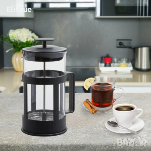 Френска преса за чай и кафе, 350мл/600мл., Стъкло с пластмасова основа, снимка 6 - Други - 52818871