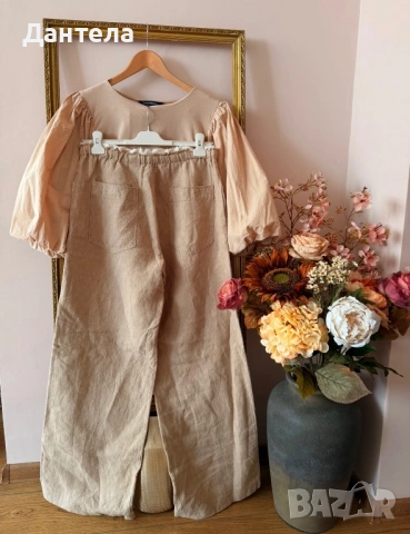 Ленен панталон Zara: “Тихият лукс за твоето лято 🌿“, снимка 12 - Панталони - 54158735