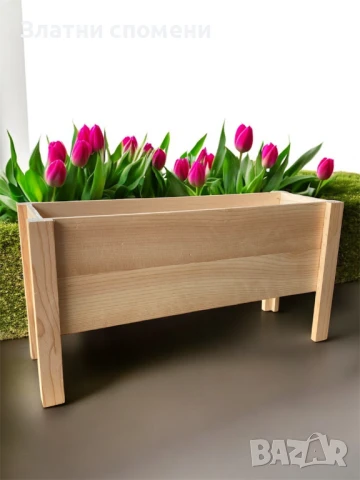 Дървена капша за саксия, снимка 4 - Саксии и кашпи - 51039652