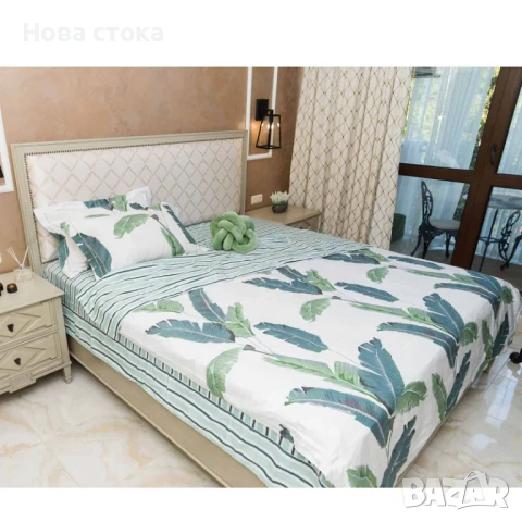 Спален комплект Листа 100% памук, 200*230см, 4 части, снимка 1