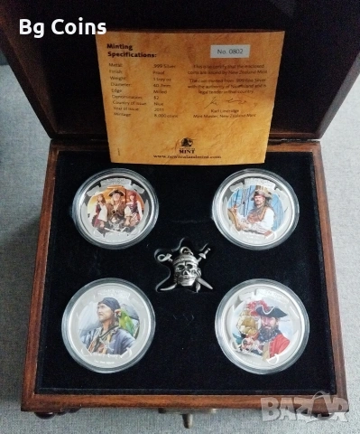 Сребро 1 OZ 2021 Пирати 4 бр 