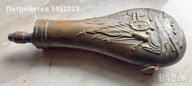 барутница месинг Италия за ценители , снимка 3 - Антикварни и старинни предмети - 53657434