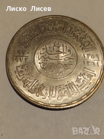 Египет 1 паунд 1972г., снимка 5 - Нумизматика и бонистика - 52943392