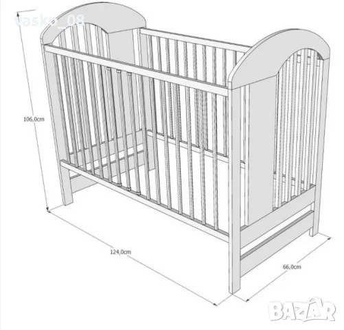 Ново_бебешко легло tymon 60x120 + матрак, снимка 2 - Бебешки легла и матраци - 50623610