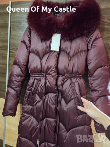 Красиво зимно яке бургунди , снимка 3 - Якета - 53025358