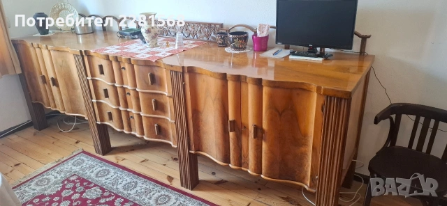 Старинни автентични мебели от началото на миналия век от масив с резба, снимка 4 - Антикварни и старинни предмети - 53941793