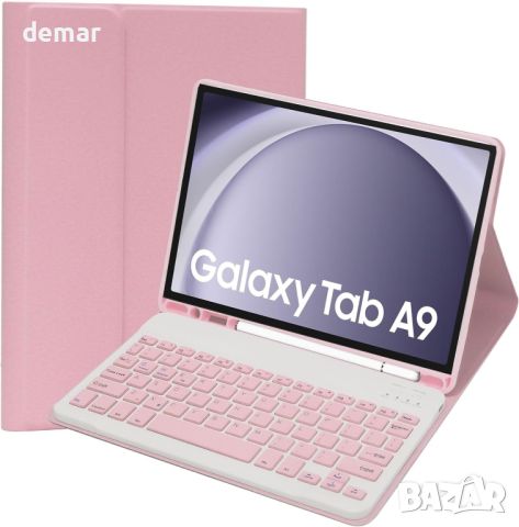 Калъф с клавиатура за Samsung Galaxy Tab A9 8.7" 2023 SM-X110/X115/X117, розов ; син, снимка 1 - Таблети - 46432729