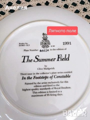 Чиния за стена Royal Doulton Лятно поле, снимка 2 - Декорация за дома - 54154986