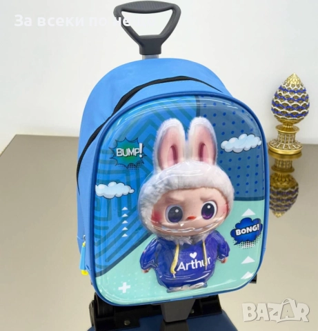 Labubu Детска Раница За Детска Градина - Сини И Розови Код E842, снимка 4 - Раници - 51539997