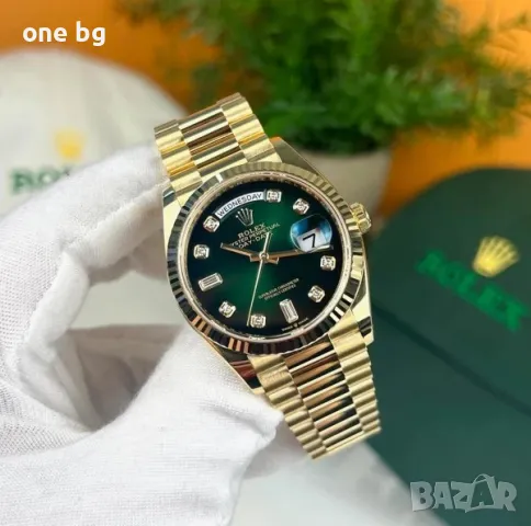 Rolex Day Date President Gold Green , снимка 4 - Луксозни - 50261048