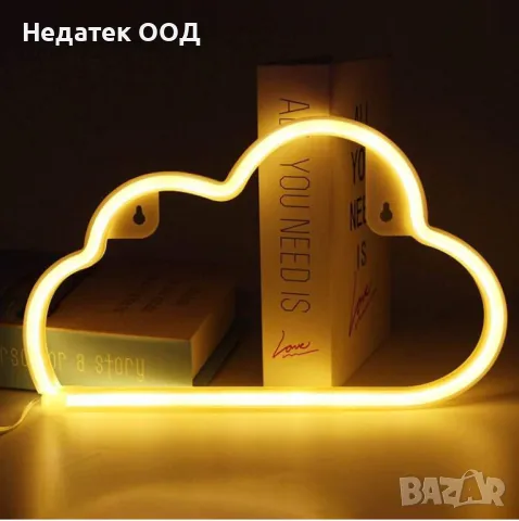 LED неоново осветление с USB, Oблак, 29.5x18.3x1.5cm, снимка 1 - Лед осветление - 47759350