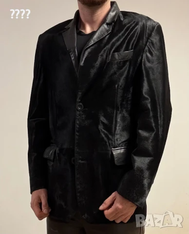 Мъжко яке тип сако от естествена кожа с косъм пони, снимка 9 - Якета - 51289397