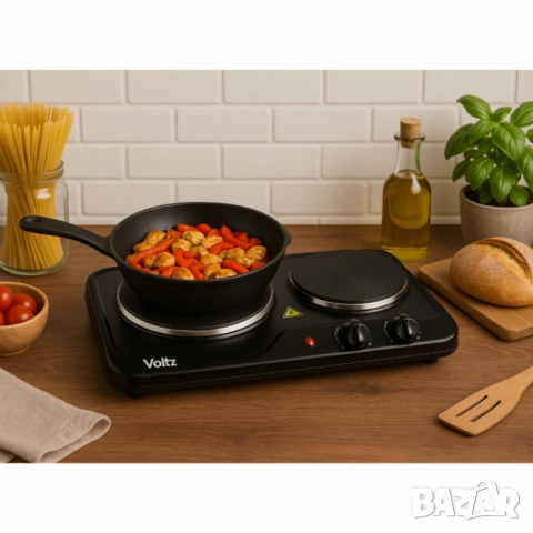 Двоен котлон Voltz OV51445ND, 2500W, Чугунени плочи Ø155мм. и 185мм., снимка 6 - Друга електроника - 52137996