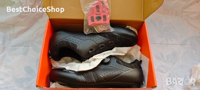 Мъжки велосипедни обувки, съвместими с SPD и Delta педали, дишащи, неплъзгащи - Сини EU 44, снимка 9 - Аксесоари за велосипеди - 53171430