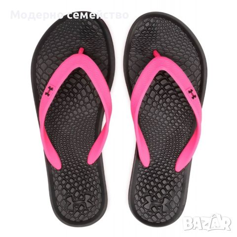 Дамски джапанки under armour atlantic dune flip flops pink black, снимка 2 - Джапанки - 46671343