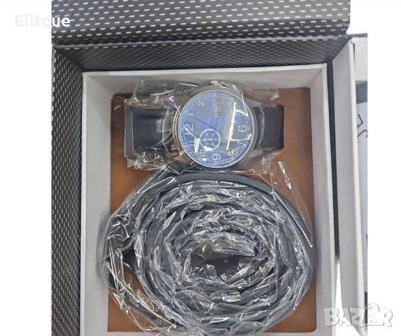 Стилен мъжки подаръчен комплект часовник,колан и портфейл, снимка 4 - Подаръци за мъже - 52839501