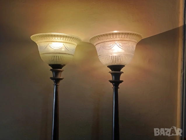 Чифт винтидж паркетни лампи, снимка 5 - Настолни лампи - 53654361