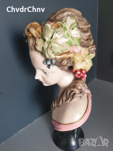 41см-8кг статуетка/стара френска скулптура от алабастър/фигура-бюст на жена, снимка 3 - Статуетки - 52446133