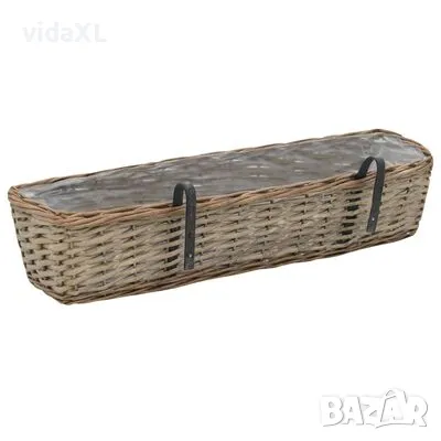 vidaXL Сандъчета за балкон, 2 бр, ракита, PE облицовка, 80 см(SKU:287642), снимка 5 - Други - 49221886